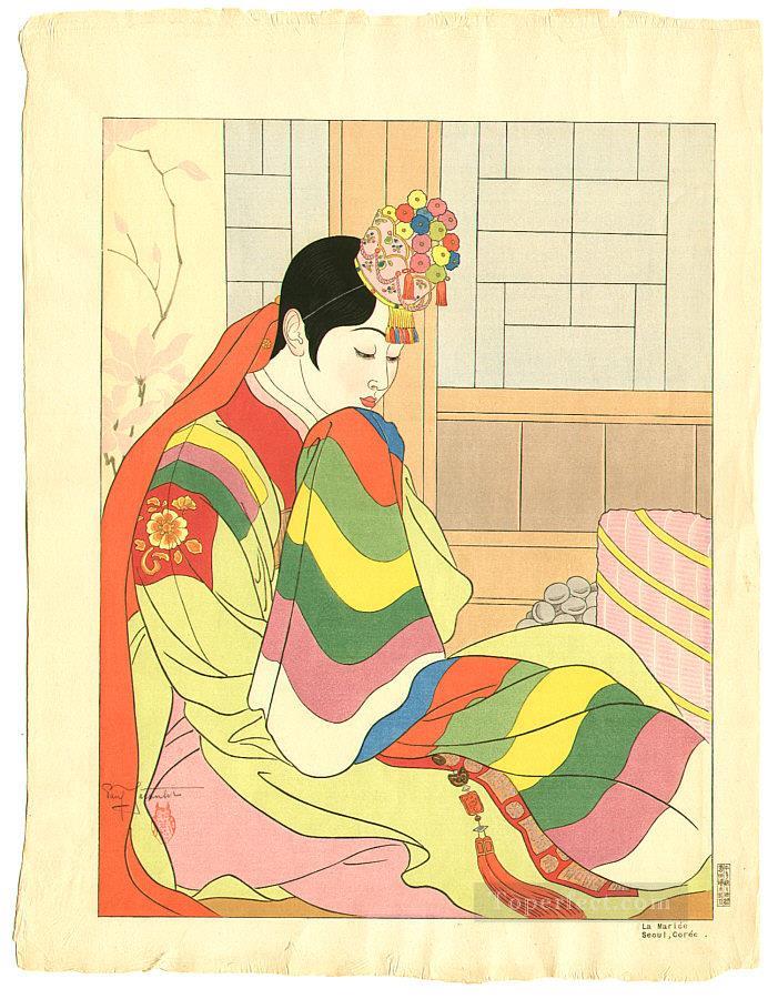 la mariee coree 1948 Paul Jacoulet Japanese Oil Paintings